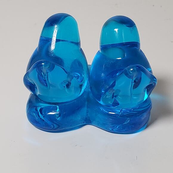 Bluebird Of Happiness Heart Love Bird Glass Statue Bright Blue Figurine Vtg 90s - Picture 3 of 10